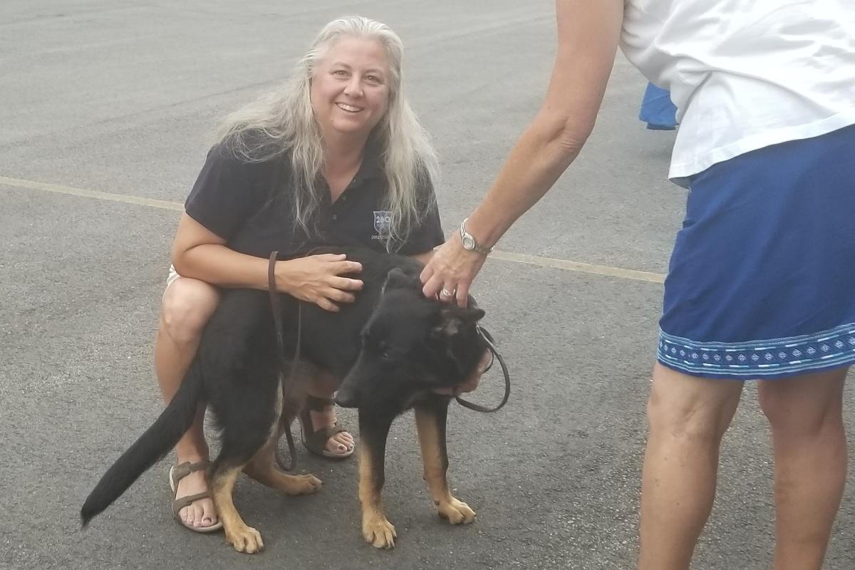 (Ret) Lt Dawn Sawyer and Sansa at 2018 National Night Out